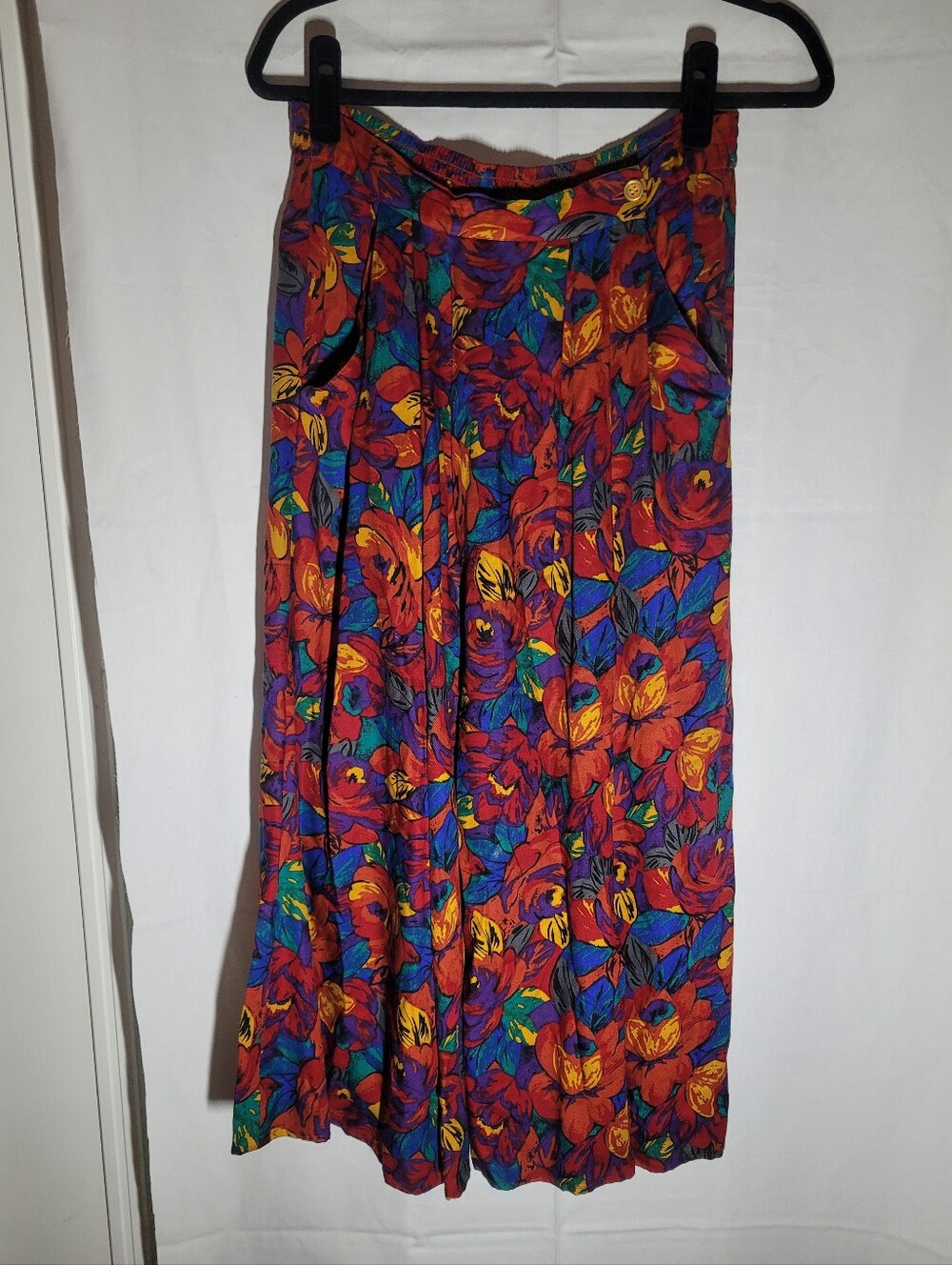Vintage 80s/90s Chaus Midi Skirt Bright Bold Pattern
